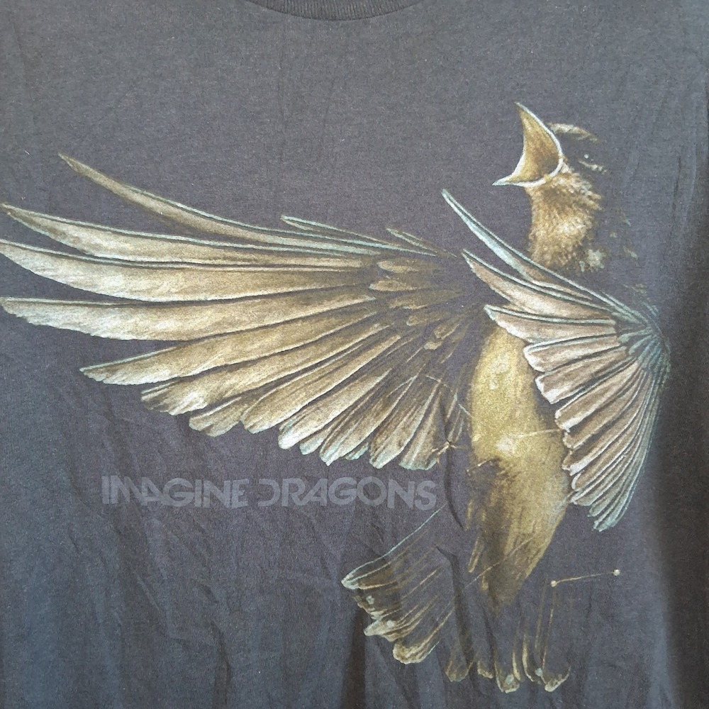 Men's Vintage 00s Imagine Dragons Rock Band Y2K Tee Bay Island Tag Medium - Picture 7 of 9